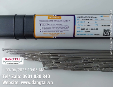 Que Hàn TIG Inox Menam 309L Chính Hãng – Hàn Thép & Inox Bền, Giá Tốt