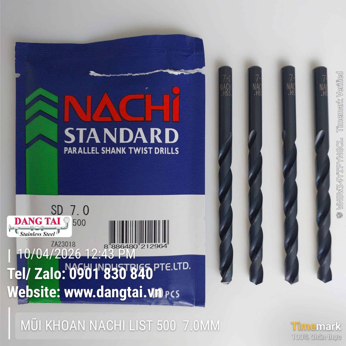Mũi khoan sắt Nachi Nhật Bản độ bền cao