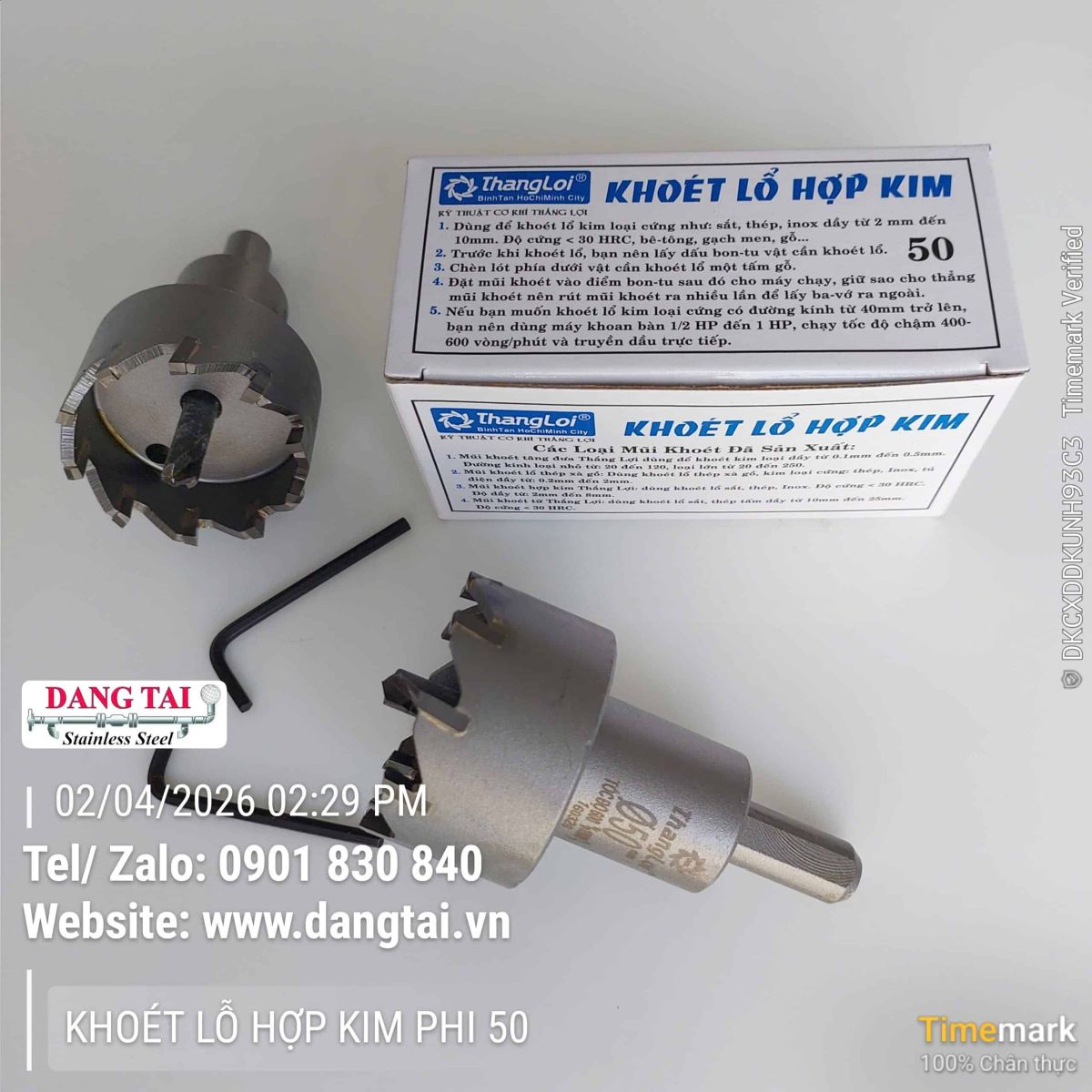 Mũi khoét hợp kim Thắng Lợi cho inox thép chính xác