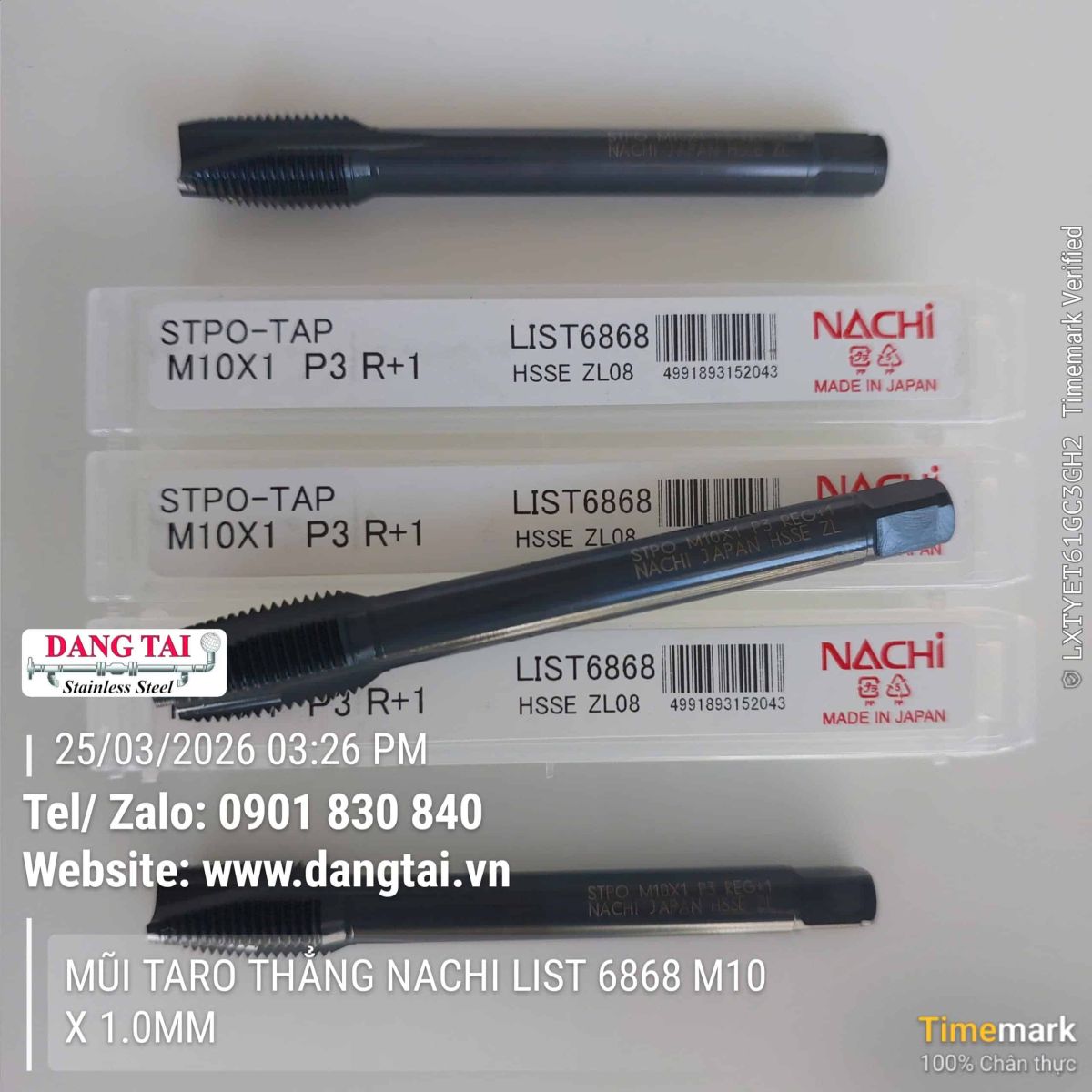 Mũi taro thẳng Nachi List 6868 chính hãng Nhật Bản