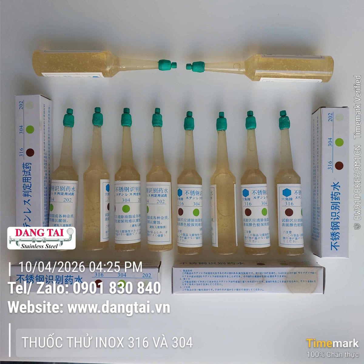 Thuốc thử phân biệt inox 201 304 316 chính xác