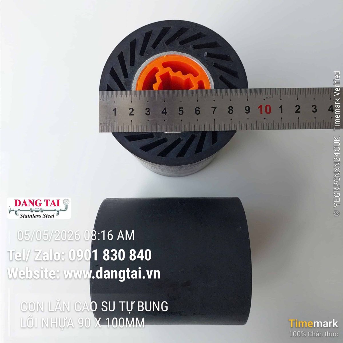 Trục cao su tự bung 90x100mm lõi nhựa thay nhám nhanh, tiện lợi