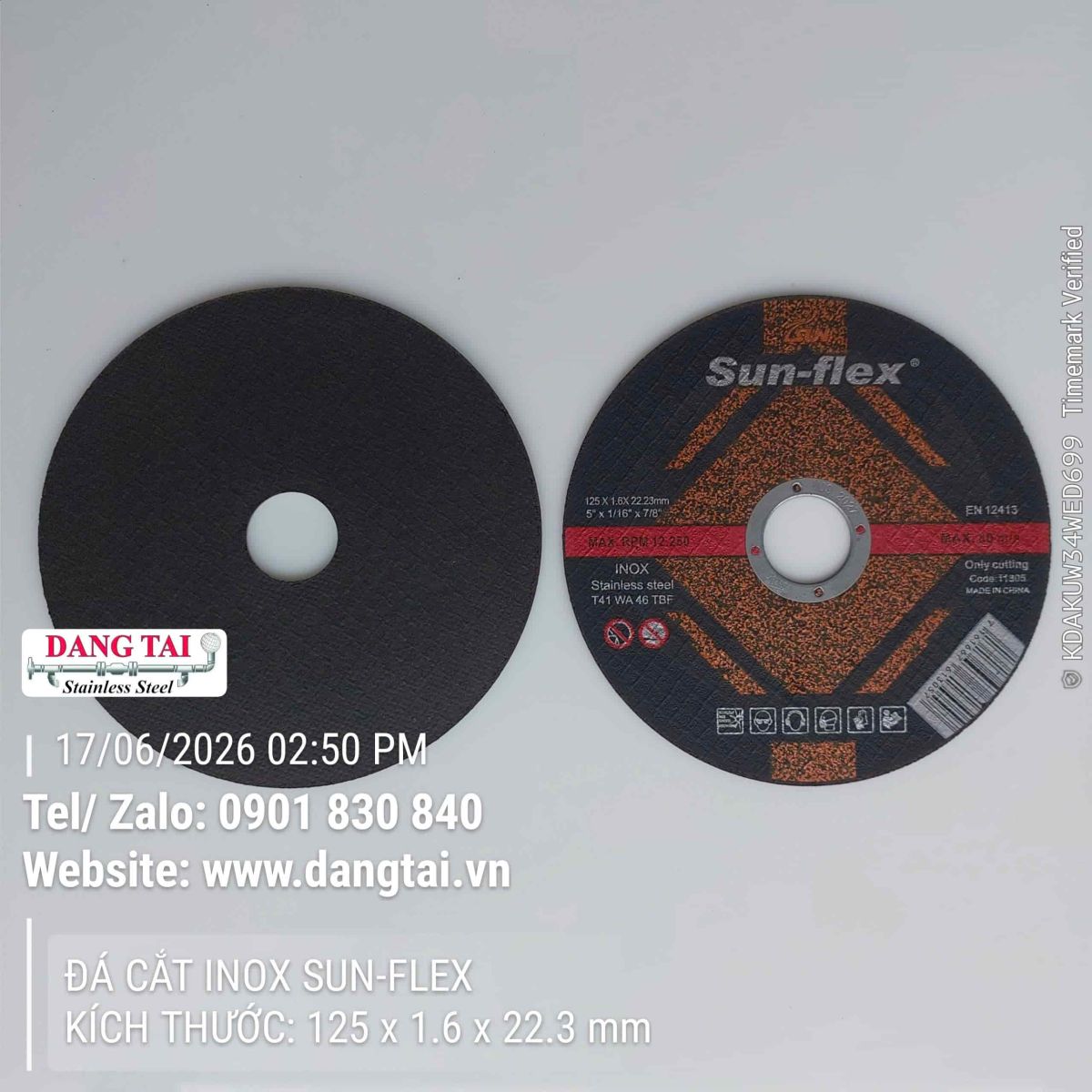 Đá cắt inox Sunflex 125mm cắt inox hiệu quả