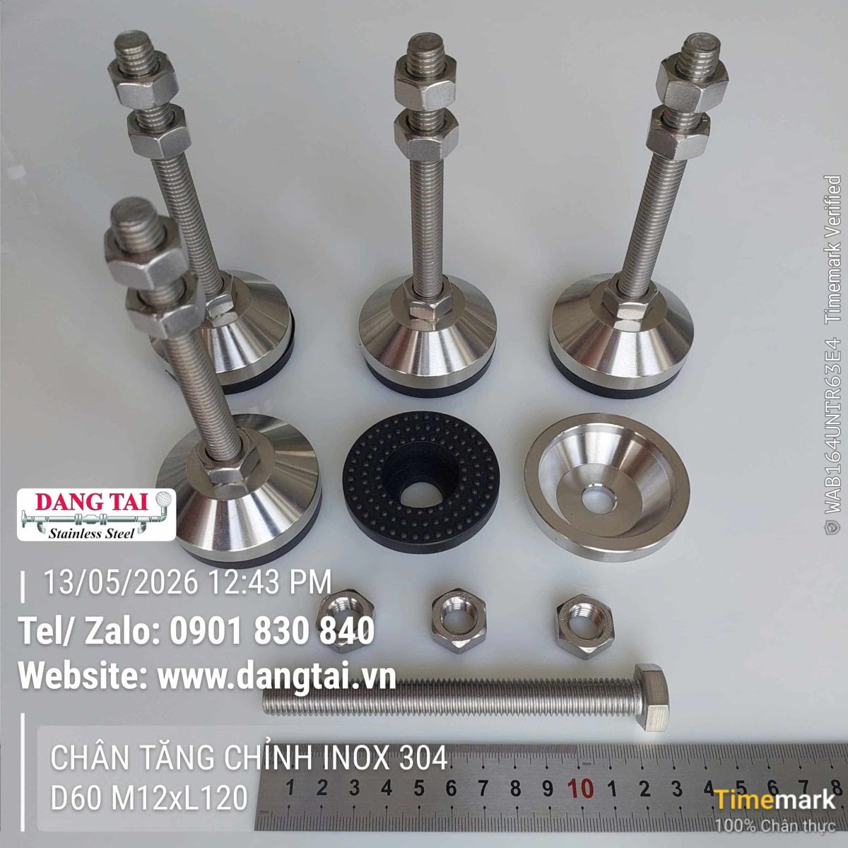 Chân tăng chỉnh máy công nghiệp inox 304