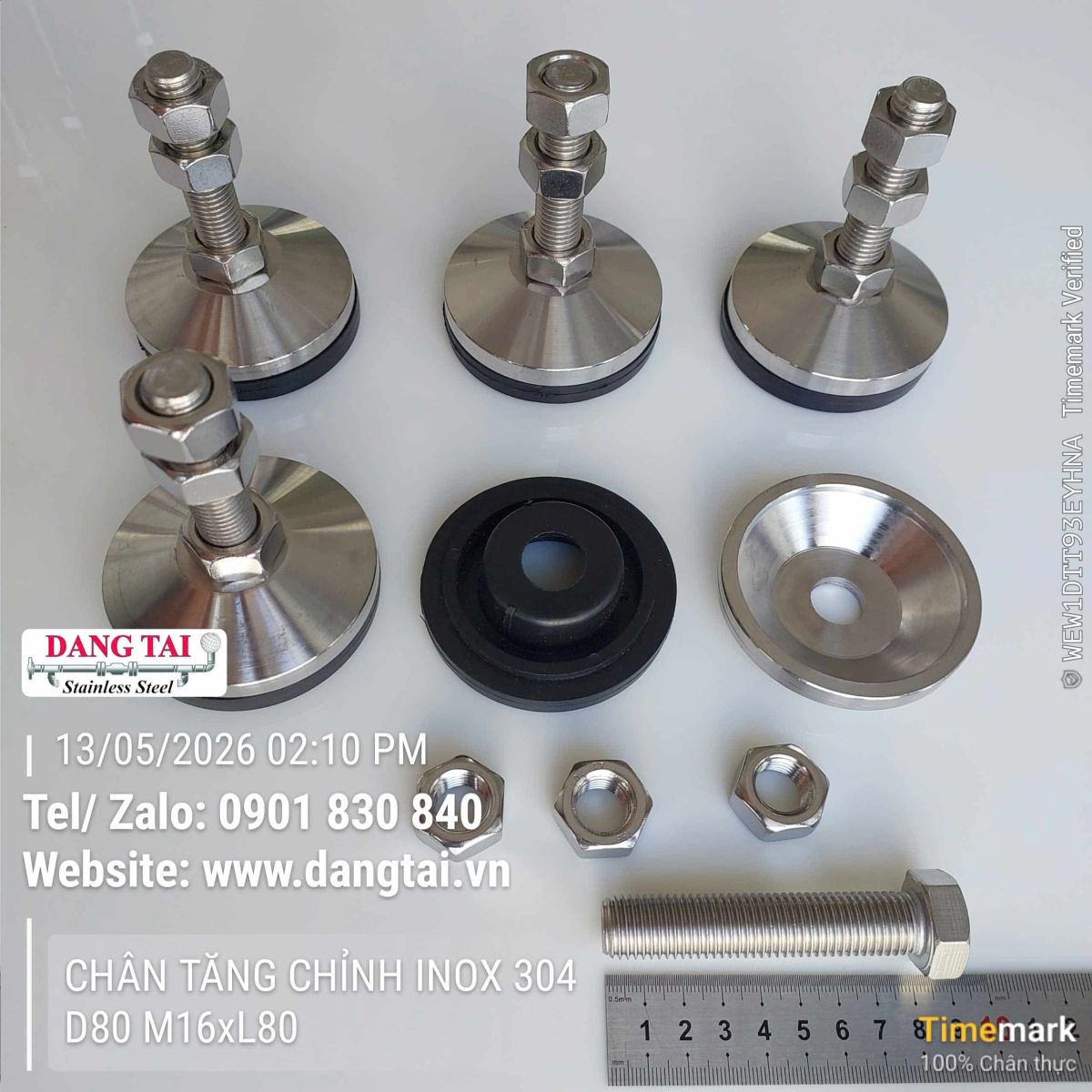 Chén tăng chỉnh inox 304 đa dạng kích thước