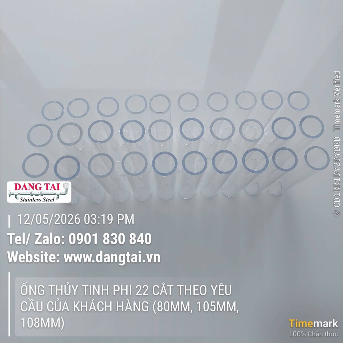 Ống thủy tinh trong suốt đa dạng kích thước giá tốt