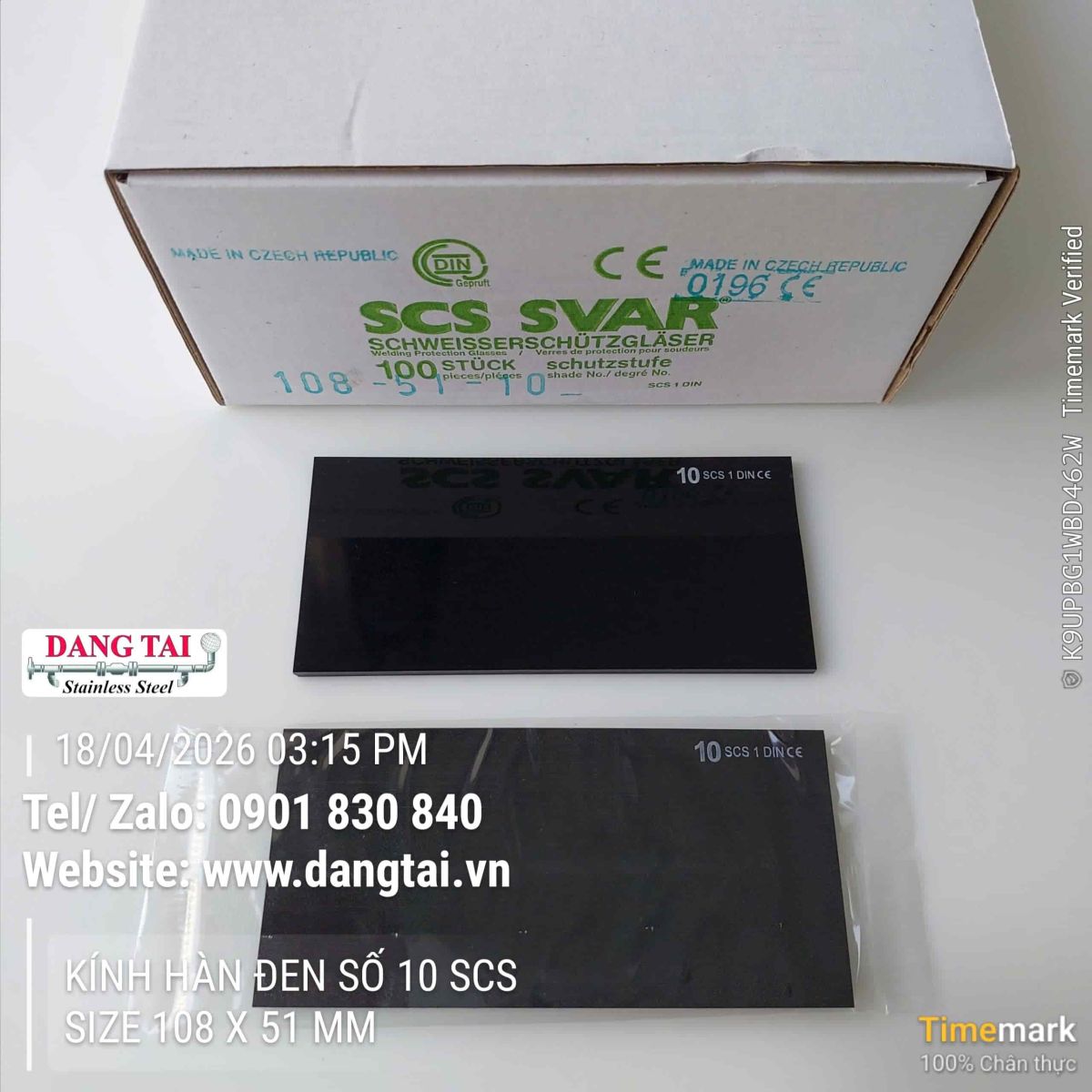 Kính hàn đen SCS số 10