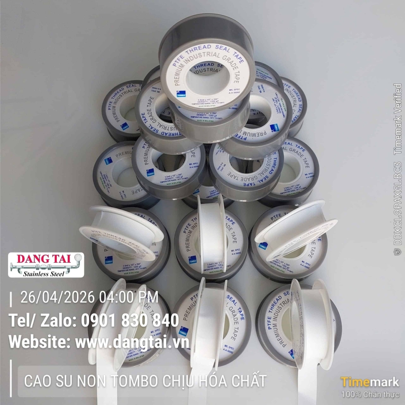 Cao Su Non Chịu Hóa Chất – PTFE Chống Ăn Mòn, Làm Kín Tốt, Giá Rẻ, Sẵn Kho