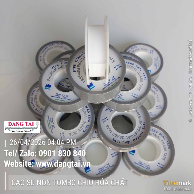 Cao Su Non Chịu Hóa Chất – PTFE Chống Ăn Mòn, Làm Kín Tốt, Giá Rẻ, Sẵn Kho