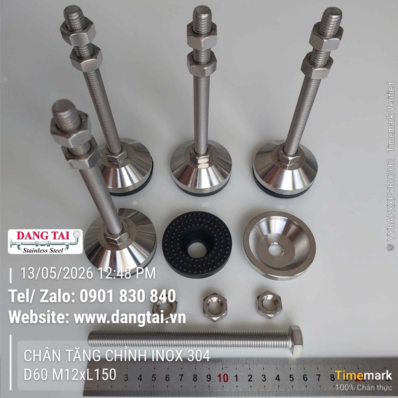 Chân Tăng Chỉnh Inox 304 Giá Rẻ – Đa Dạng Kích Thước, Hàng Có Sẵn