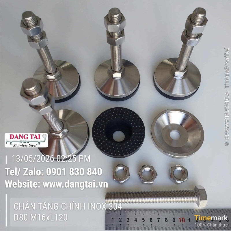 Chân Tăng Chỉnh Inox 304 Giá Rẻ – Đa Dạng Kích Thước, Hàng Có Sẵn