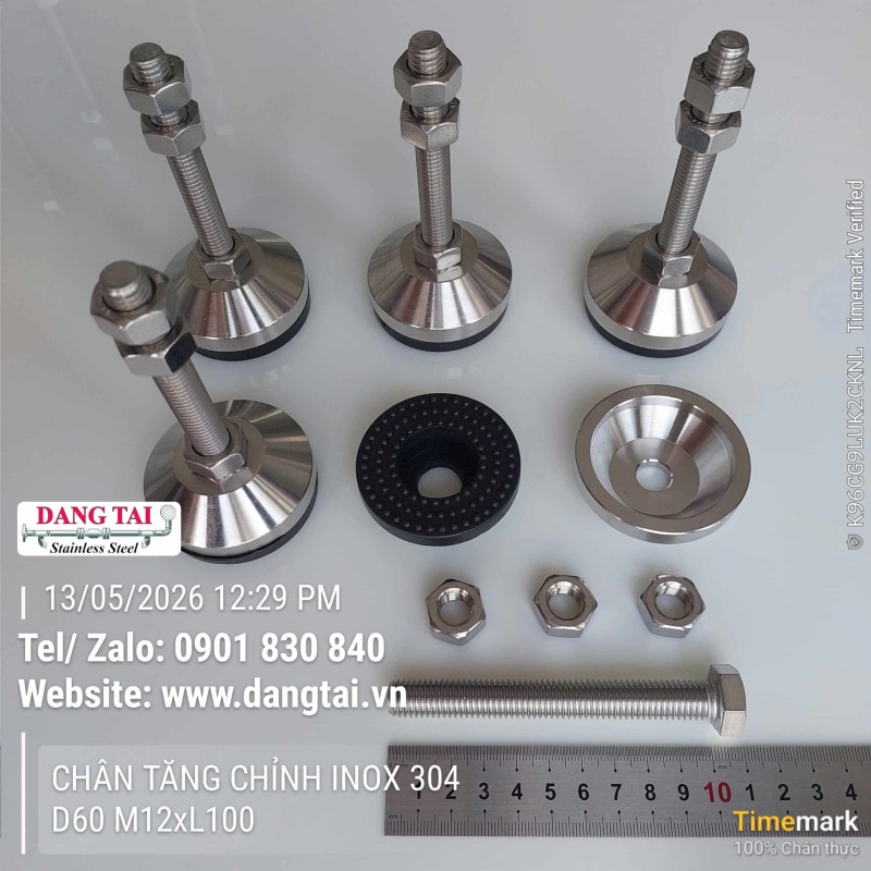 Chân Tăng Chỉnh Inox 304 Giá Rẻ – Đa Dạng Kích Thước, Hàng Có Sẵn