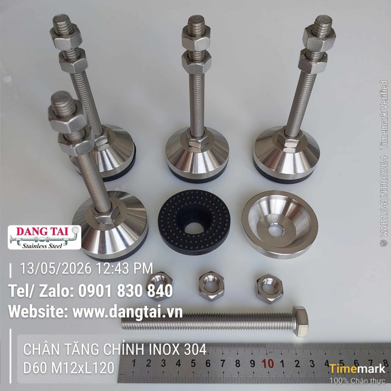 Chân Tăng Chỉnh Inox 304 Giá Rẻ – Đa Dạng Kích Thước, Hàng Có Sẵn