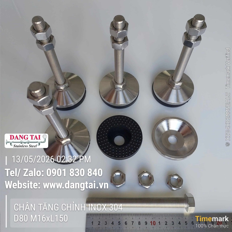 Chân Tăng Chỉnh Inox 304 Giá Rẻ – Đa Dạng Kích Thước, Hàng Có Sẵn