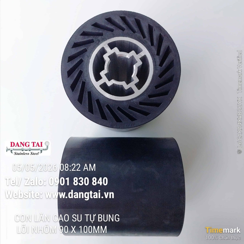 Con Lăn Cao Su Tự Bung 90x100mm Lõi Nhôm – Bền Chắc, Đánh Bóng Inox Hiệu Quả