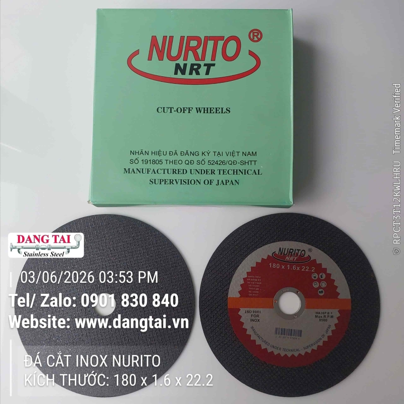 Đá Cắt Inox Nurito Chính Hãng – Cắt Nhanh, Độ Bền Cao