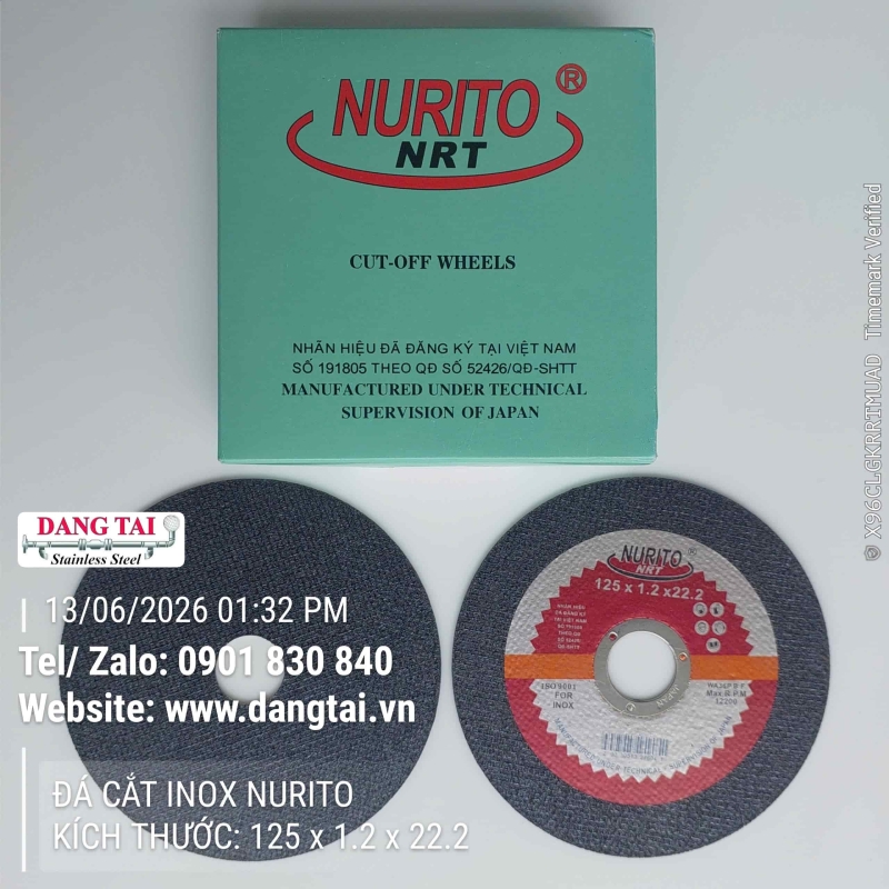 Đá Cắt Inox Nurito Chính Hãng – Cắt Nhanh, Độ Bền Cao
