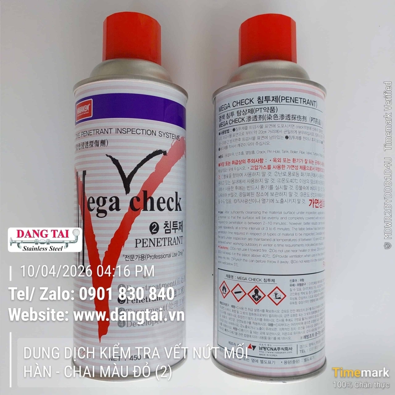 Dung dịch kiểm tra vết nứt mối hàn PT– Phát hiện nhanh & chính xác