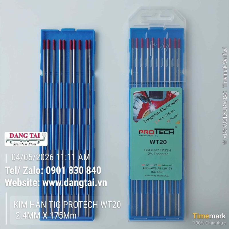 Kim Hàn TIG Protech Chính Hãng – Điện Cực Wolfram Bền, Hồ Quang Ổn Định, Giá Tốt