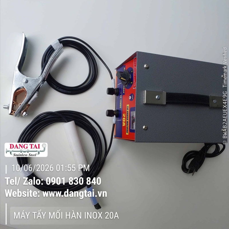 Máy Tẩy Mối Hàn Inox Điện Hóa 20A Chính Hãng – Tẩy Ố Vàng, Làm Sạch Mối Hàn Nhanh Chóng