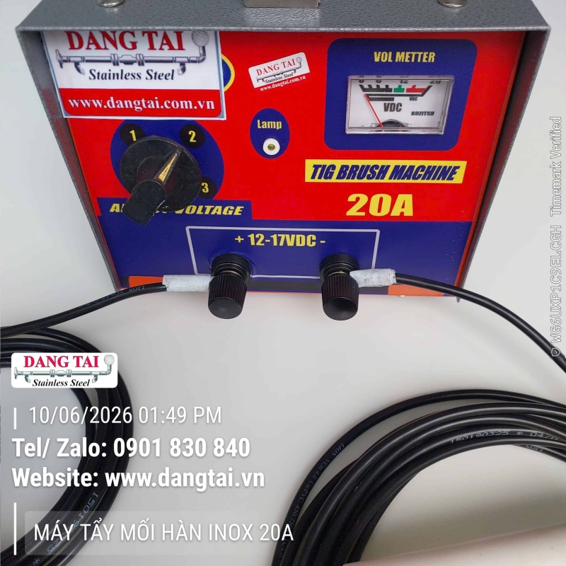 Máy Tẩy Mối Hàn Inox Điện Hóa 20A Chính Hãng – Tẩy Ố Vàng, Làm Sạch Mối Hàn Nhanh Chóng