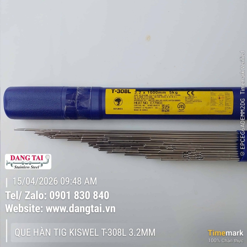 Que Hàn TIG Inox Kiswel 308L Chính Hãng – Hàn Đẹp, Bền, Giá Tốt
