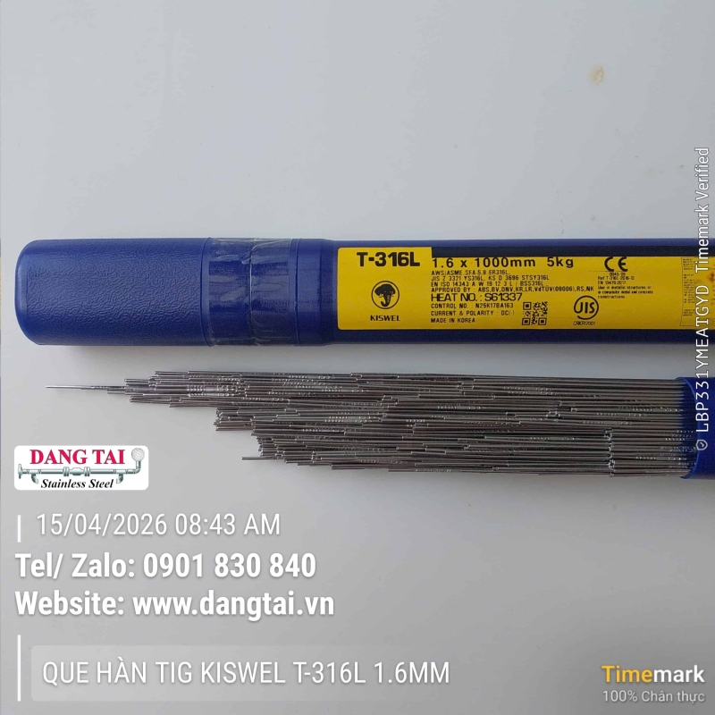 Que Hàn TIG Inox Kiswel 316L Chính Hãng – Chống Ăn Mòn, Bền, Giá Tốt