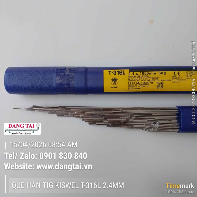 Que Hàn TIG Inox Kiswel 316L Chính Hãng – Chống Ăn Mòn, Bền, Giá Tốt